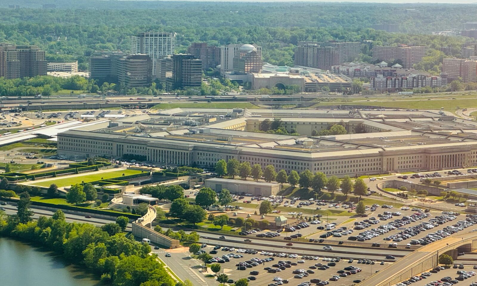Aerial view of the Pentagon in Arlington, Virginia