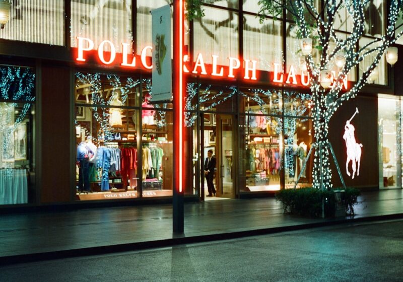 Illuminated Polo Ralph Lauren storefront