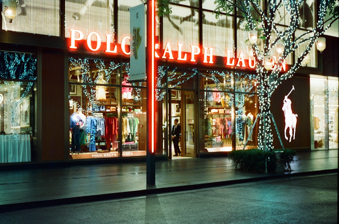 Illuminated Polo Ralph Lauren storefront