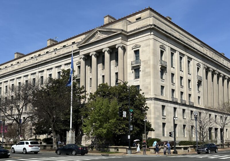 Exterior of the Robert F. Kennedy Department of Justice Building in Washington, D.C.