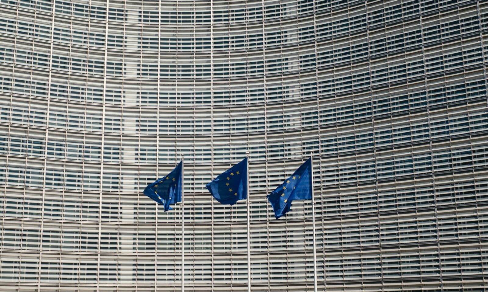 European Union flags outside the European Commission building in Brussels