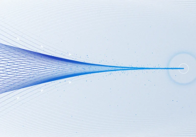 Abstract blue lines converging to represent Meta’s Muse Code coding agent