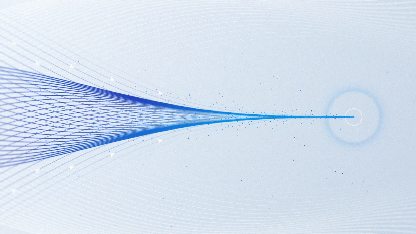 Abstract blue lines converging to represent Meta’s Muse Code coding agent