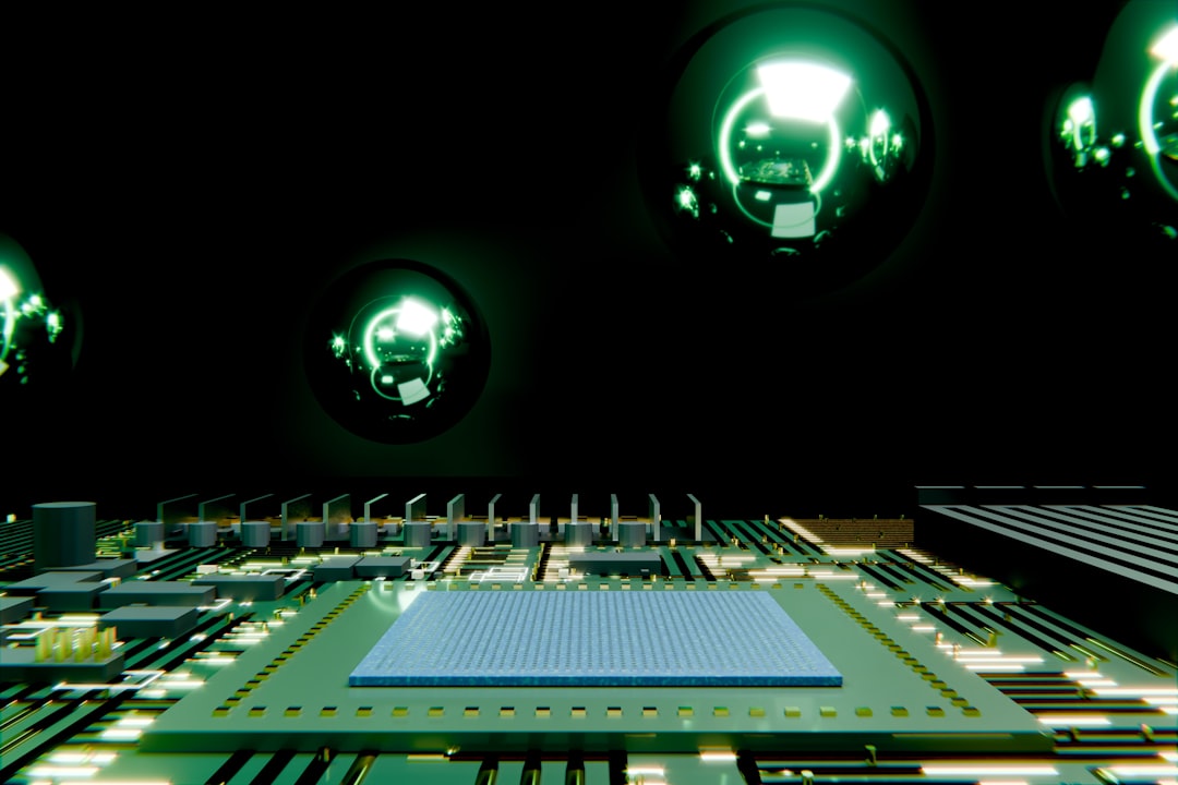 Close-up of a microchip on a circuit board, illustrating debate over advanced AI capabilities and safety.