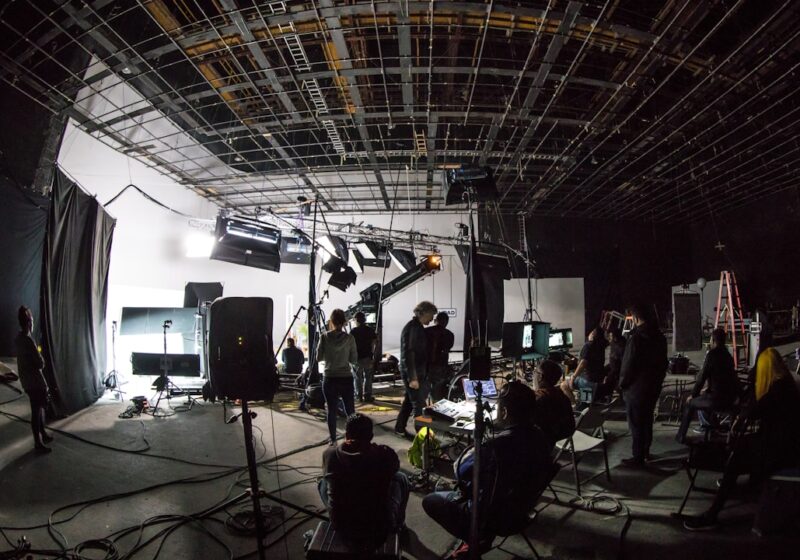 Film production set with camera equipment, illustrating proposed federal incentives for U.S. film and television production.