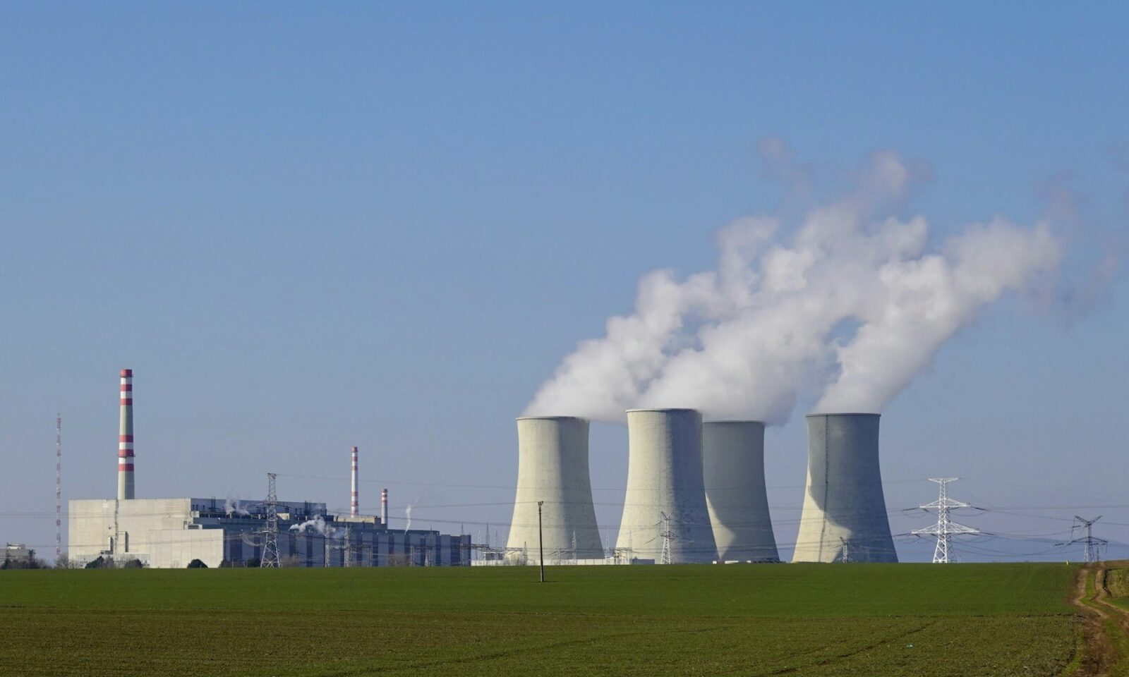 Cooling towers at a nuclear power plant in Slovakia