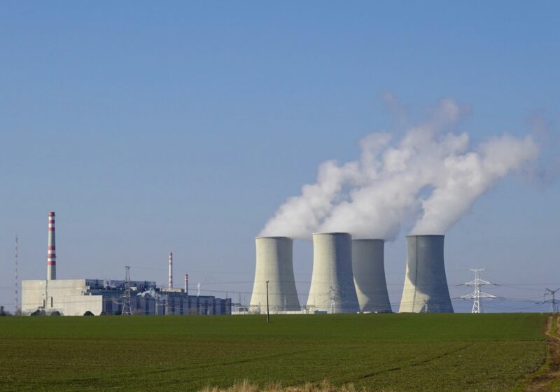 Cooling towers at a nuclear power plant in Slovakia