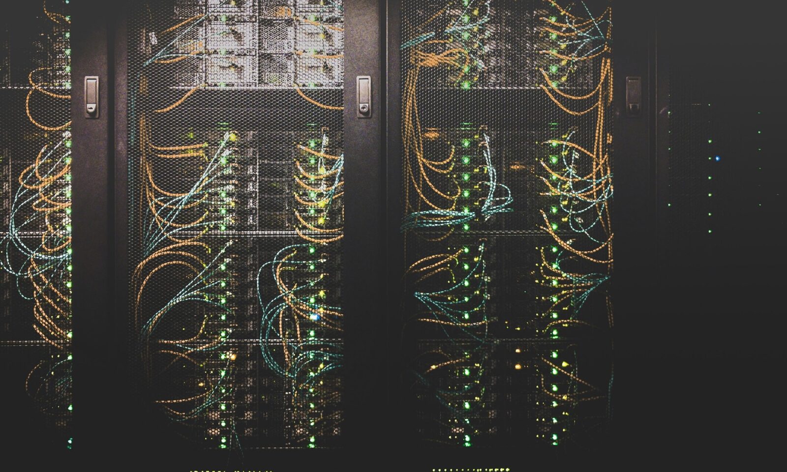 Network cables and servers inside a data center, illustrating AI infrastructure